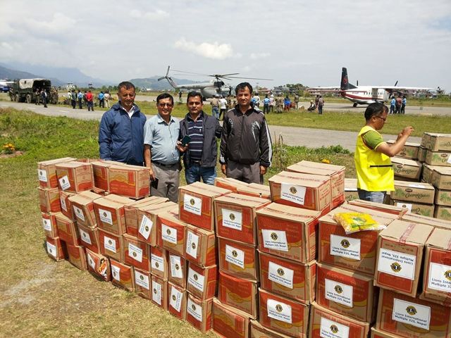 Lions Club hjälper de jordbävningsdrabbade i Nepal