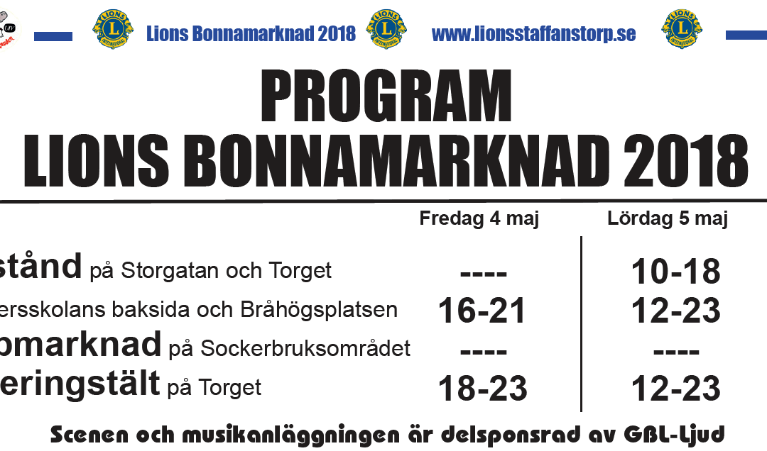 Program Lions Bonnamarknad 2018